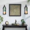 Walasis Candle Sconces Black Wall Decor - Gothic Dark Mirror