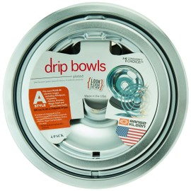 Range Kleen 12564XH Drip Bowl Economy 2 6" & 2 8", 4 Pk All/Large Silver