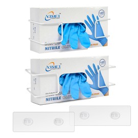 Alyoen Pack of 2 Metal Glove Holders, Wall Mount for Disposable Gloves, Glove Dispenser Holder with Mounting Accessories, Suitable for Latex Gloves, Disposable Handkerchiefs and Masks, Two Sizes