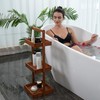 Utoplike Teak Shower Caddy Shelf, Standing Shower Organizer for Bathroom