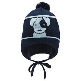 Sterntaler Boy's Bobble Hat Dog Hat, navy
