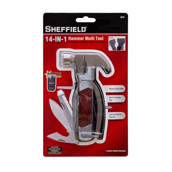 Sheffield 14 in 1 Hammer Multi Tool, One Size, 9016