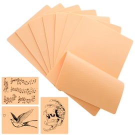 dusaniyali 3 mm Artificial Skin Tattoo, Pack of 8 Tattoo Practice Skin, 19.7 cm x 15 cm x 0.3 cm, Double-Sided Tattoo Practice Skin, Blank Tattoo Practice Skin for Tattoo Artists
