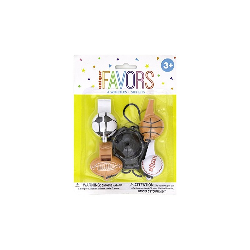Unique Sport Ball Whistle Necklaces | Assorted Designs | 4