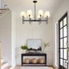 RUIYEY Dining Room Chandeliers Light - 5-Light Black Modern Chandeliers