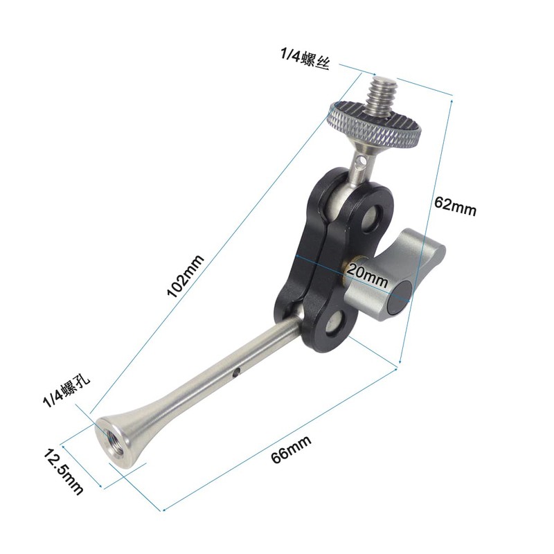 CS PRIORITY Mini Magic Arm Doppelkugelkopf 1/4 Zoll Schraube mit