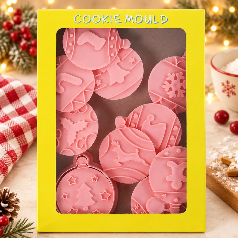 Christmas Cookie Mold Set for Holiday Baking – 10 Festive