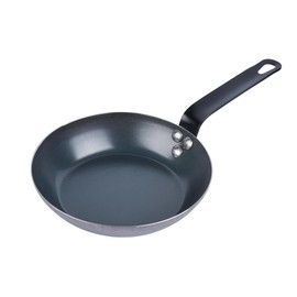 Restaurantware-Met Lux 8 Inch Fry Pans, 6 Lightweight Frying Pans - Induction-Ready, Triple-Riveted, Black Carbon Steel Cooking Skillets, Durable, For Searing, Sauteing, And Browning Food