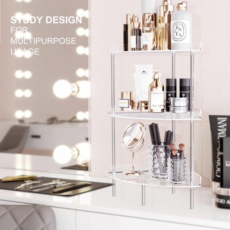 Bakzon Corner Shower Caddy, 3 Tier Acrylic Shower Organizer Corner