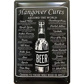 Deko 7 Tin Sign 30 x 20 cm Hangover Cures Around The World