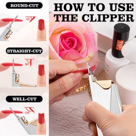 Belleboost Silver Premium Adjustable Nail Clippers for Acrylic Nails, Professional Stainless Steel Fake False Nail Tip Clipper Cutter Trimmer, Sharp Blade Manicure Tool for Salon Home DIY Nail Art