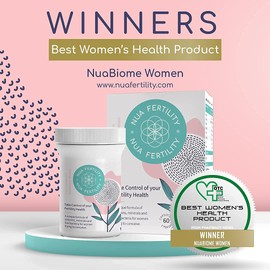 Nua Fertility NuaBiome Women – Multi-Award-Winning Fertility and Gut Health Supplement for Women Trying to Conceive with Live Bacteria, Vitamins and Minerals, Folate, Zinc and Vitamin D (60 Capsules)