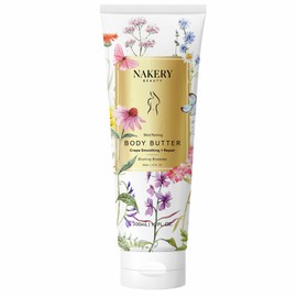 NAKERY Body Butter Anti Aging Moisturizer - Body Cream Skin Tightening Cream &Neck Firming Cream, Moisturizing Cream & Neck Tightening Cream for Body & Face Cream for Dry Skin 300ml(Blushing Blossoms)