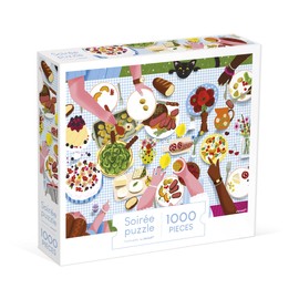 Janod - 1000 Piece Puzzle Adults Teenagers Children - Family Meal - Develops Patience and Dexterity - European manufacturing, Vegetable Inks and FSC Certified - From 8 Years - J02525