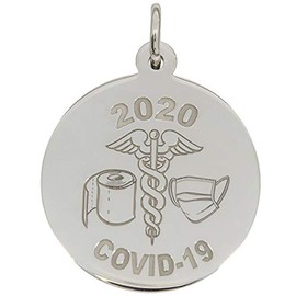 Baxley Jewelry Sterling Silver COVID-19 Charms - Rembrandt Charms (COVID-19 - TP-MASK-Caduceus)