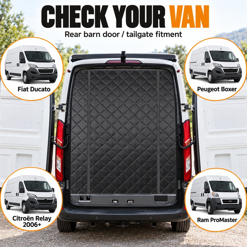 RV Rear Door Insulated Thermal Screen Cover for Ram ProMaster,