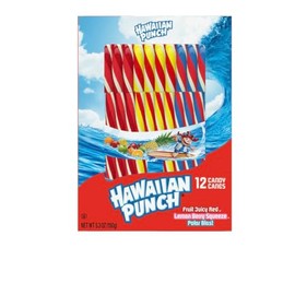 Spangler Hawaiian Punch 12ct Candy Canes, 5.3oz Box Lemon Berry Squeeze, Fruit Juicy Red and Polar Blast Flavored Candy Cane (1)