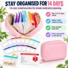 A8 Waterproof Pill Organiser for Travel with 14 Pill Pouch