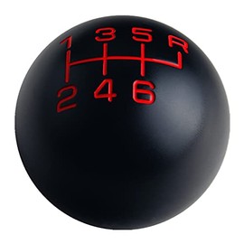 DEWHEL Black/Red Inlay Sphere 6 Speed Classic Manual Shift Knob Shifter Stick 200 Grams Weighted Aluminum 3/8-16 Compatible with Hurst Chrome Shifter Sticks