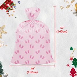 BeeGreen Gift Bag for Wrapping, Extra Large 40" W x 57" L for Jumbo Gifts, Reusable Fabric Gift Bags, Giant Gifts Bag with Tag and Rope for Baby Shower