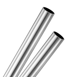 M METERXITY 2-Pack 300mm 304 Stainless Steel Tube, 12mm OD 1mm Wall Thickness Seamless Stainless Steel Tubing for Construction/Machining/DIY Crafting, Metal Straight Pipe [0.47x0.04x11.8IN]