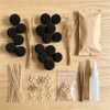 30Pcs Natural Black Dried Craspedia Billy Balls, Boho Dried Thistle
