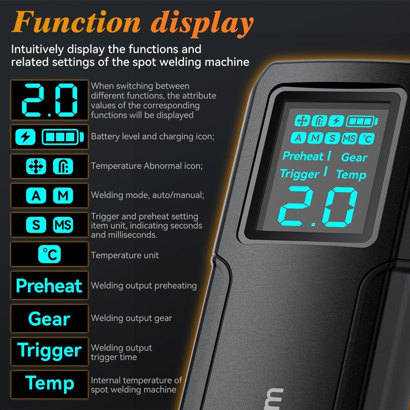 Battery Spot Welder, Awgem Battery Welder 99 Gear Handheld Spot