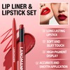 LANGMANNI 12Pcs Sculpting Matte Velvet Lip Set,Nude Colors Sculpting Kit|