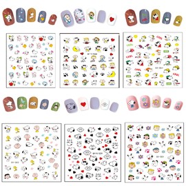 6 Models Cute Snoopy Nail Sticker Nail Sticker Waterproof 3D Nail Decoration for Girls Kids Ultra Thin Kids Nail Sticker Cute DIY Nail Tool Reward Sticker for Birthday Party Cultural Festival School Festival