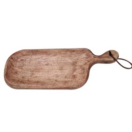 vegitable Serving Dinner Breakfast Party Snack Plates Hand-Carved Natural Long Deep Mango Wood Serving Platter with Handle Food Safe Tray cheeseboard Classical