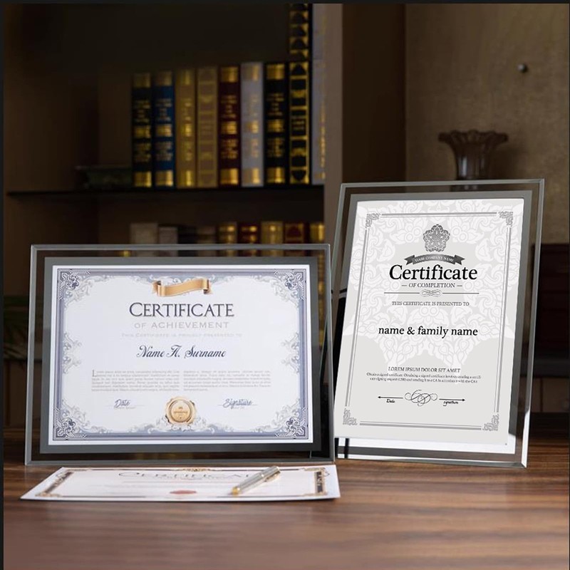 Houstimi Silver A4 Picture Frame Certificate Frame Glass Diploma Graduation