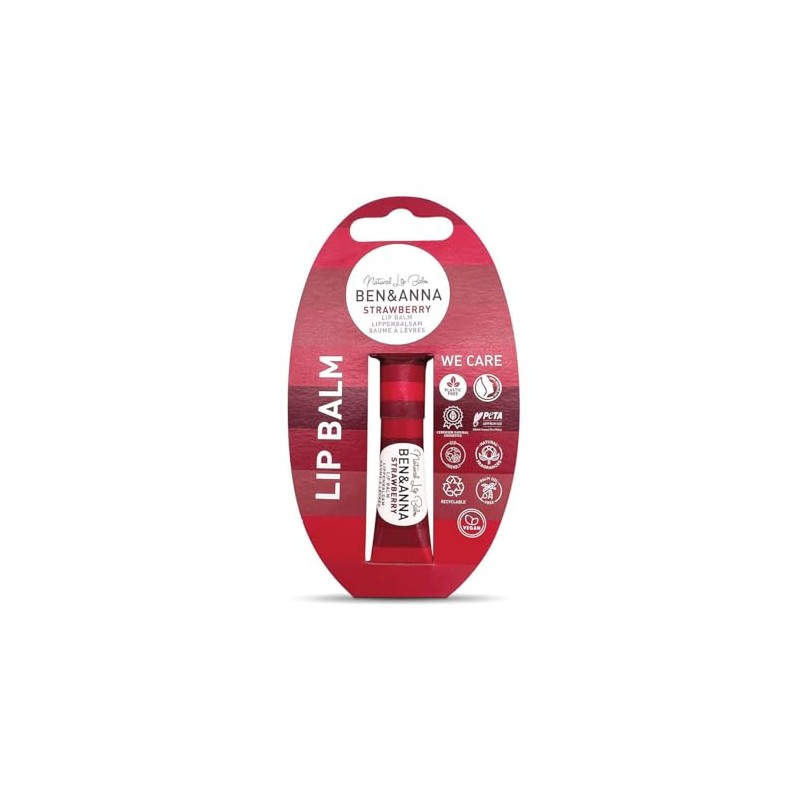 Ben & Anna Natural Lip Balm, Strawberry - 6g, Moisturizing,