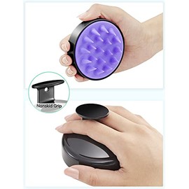 Cepillo de masaje para cuero cabelludo Heeta, cepillo de silicona para aplicar champú, negro, Negro