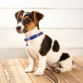 XXS/XS Dogs Collar with Bell - Reflective Nylon Adjustable with Bohemia Floral Patterns for Puppy Collar, Comfortable & Safe for Everyday Use (Flower XS)