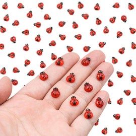100PCS Mini Ladybug Decor for Dollhouse Resin Tiny Ladybugs for Crafts Micro Miniature Ladybug for Fairy Garden Dollhouse Micro Landscaping Decoration