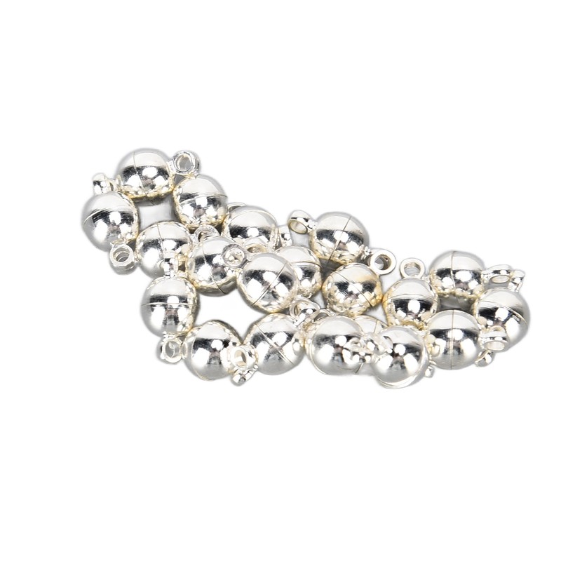 20 Sets Magnetic Clasps Round Brass Fashionable Jewelry Clasps for