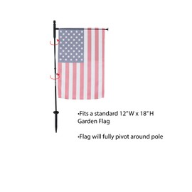 In the Breeze 4583 Pivoting Low-Profile 30 Inches High by 15 Inches Wide Garden Flag Pole, Black