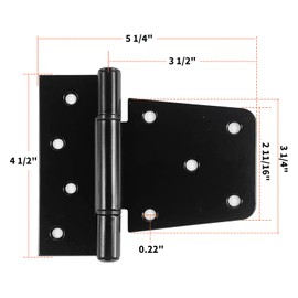Heavy Duty Gate Hinges 3.5 inch 4 Pack, Black Door Shed Hinges Square Barn Hinges for Shed Barn Wood Fence Gate (Included Screws)