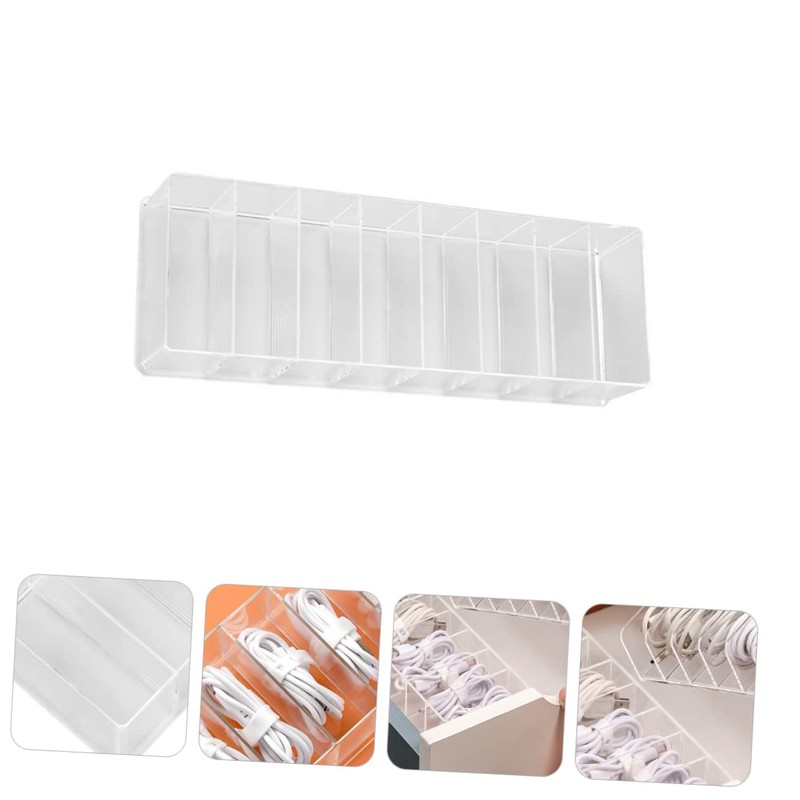 LABRIMP 1PC Transparent Multi Function Cable Storage Box Desktop Organizer