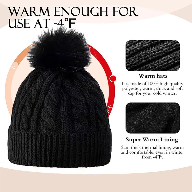 Winter Knit Beanie Hat