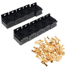 Asudaro 10pcs Fuse Relay Holder Box Socket with 50pcs 6.3mm Relay Blade Fuses Relay Socket Dustproof Relay Fuse Holder Block for Car SUV Marine and Boat