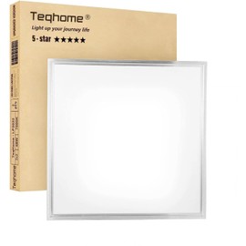 LED Flat Panel Light 2x2 ft,White LED Drop Ceiling Office Lights,48W=150W Indoor Commercial Flat Backlit Fixture, 4800LM/7000K,CE & RoHS Certified,Dustproof & Troffer Recessed Edge-Lit Design,1 Pack