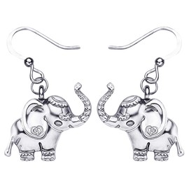 DUOWEI Cute Enamel Elephant Gifts Elephant Earrings Dangle Jewellery for Women Teens Girls, enamel, No Gemstone