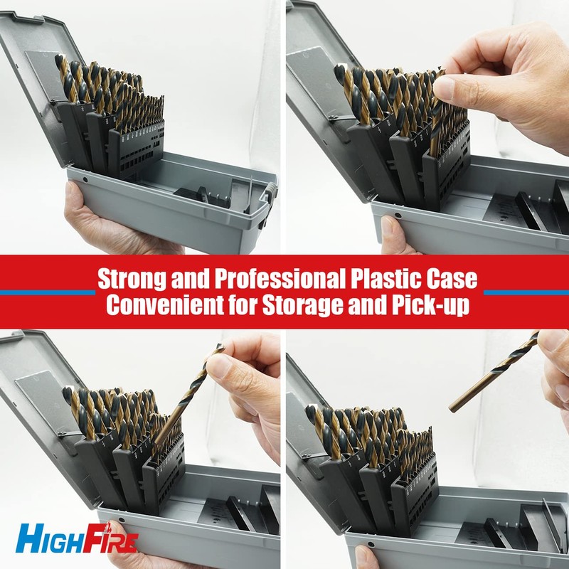 HIGHFIRE 29 PCS Mechanic Drill Bit Set, M2 HSS Heavy