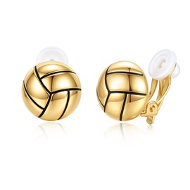 COORWEEL Volleyball Clip On Earrings for Women Trendy Sport Themed Statement Earrings Non Piercing Stud Earrings for Women Sports Jewelry Gift