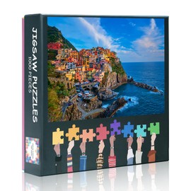 Cinque Terre - 1000 Piece Jigsaw Puzzle for Adults Manarola Village Puzzles for Adults 1000 Pieces Coolest Adult Puzzles, Finished Size is 27.5 x 19.7 Inch
