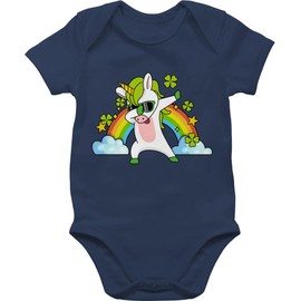 Shirtracer - Baby Bodysuit Boy Girl - Event and Occasion Gifts - Dabbing Unicorn Clover Rainbow, 1 Navy Blue, 0-3 months