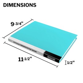 Dunwell Binder with Plastic Sleeves 24-Pocket - Presentation Book 8.5x11 (Aqua), Portfolio Folder with 8.5 x 11 Sheet Protectors, Displays 48 Pages Letter Size Papers, Acid Free Archival Quality