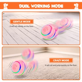 IFurffy Peppy Pet Ball for Dogs, Interactive Dog Toy Durable Automatic Rolling Ball with Led Flash Lights for Small Medium Dogs Breed, Wicked Ball with Motion Activat BPA-Free USB Rechargeable