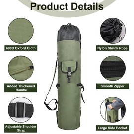 ReeMoo Fishing Rod Bag Fishing Rod Case Portable foldable Fishing Pole Bag Large Capacity Fishing Rods and Tackles Storage Bag Holds 5 Poles